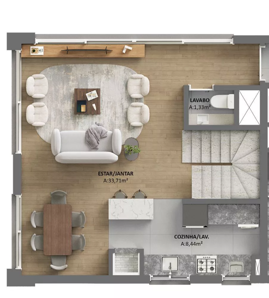 Apartamento, 1 quarto, 59 m² - Foto 8