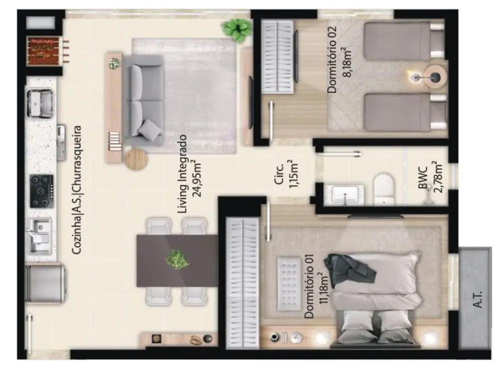 Apartamento, 2 quartos, 54 m² - Foto 5