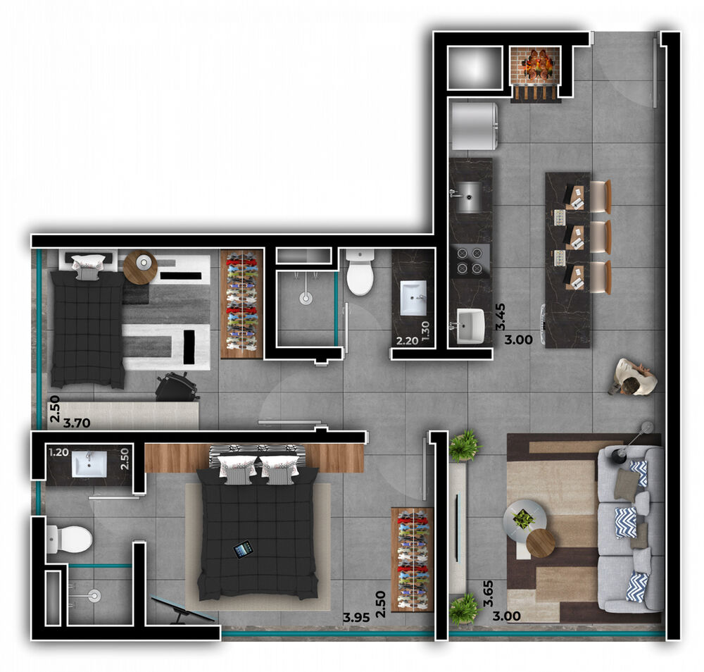 Apartamento, 1 quarto, 39 m² - Foto 2
