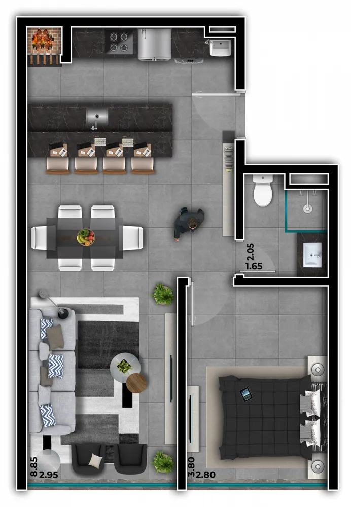 Apartamento, 1 quarto, 39 m² - Foto 15