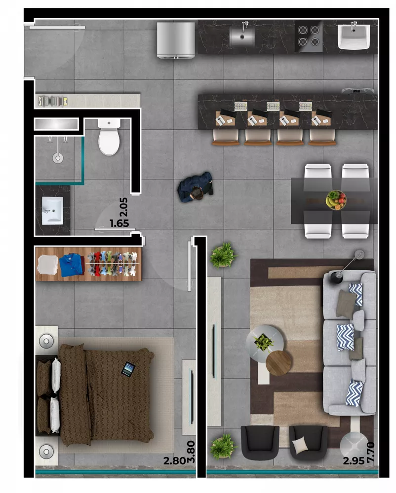 Apartamento, 1 quarto, 39 m² - Foto 8