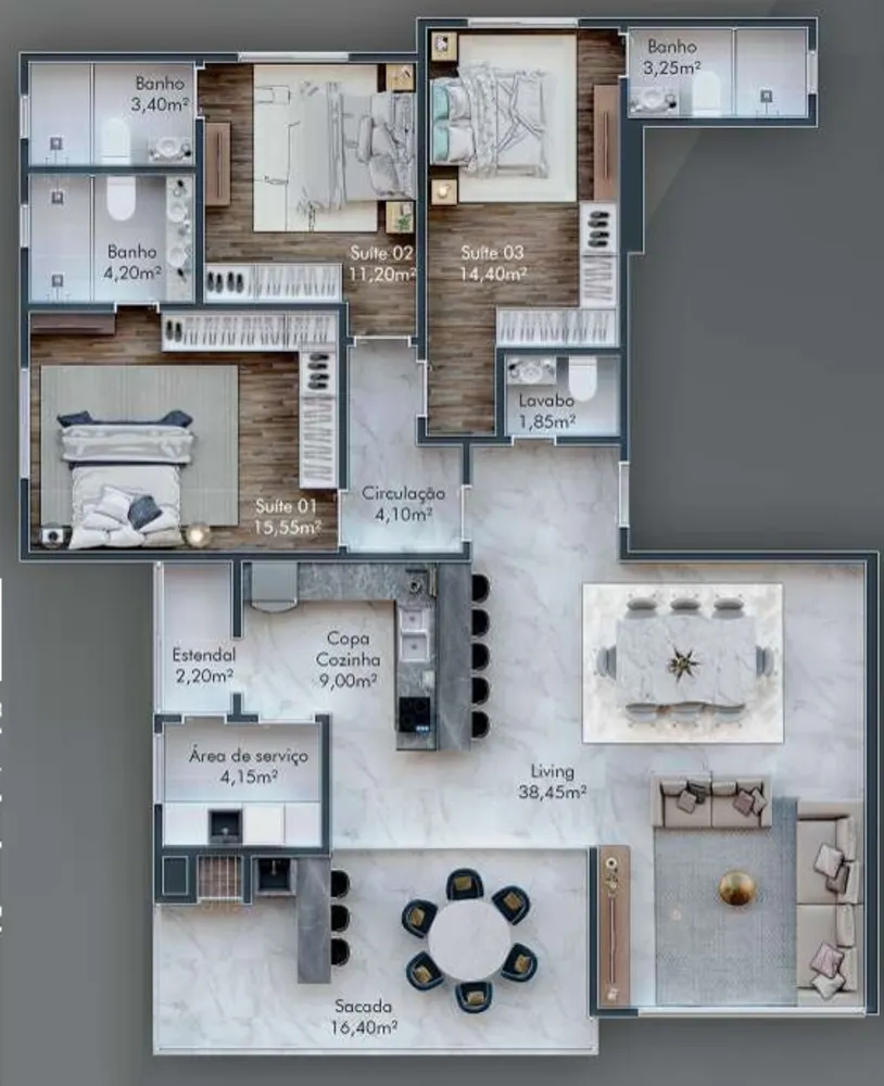 Apartamento, 3 quartos, 145 m² - Foto 11