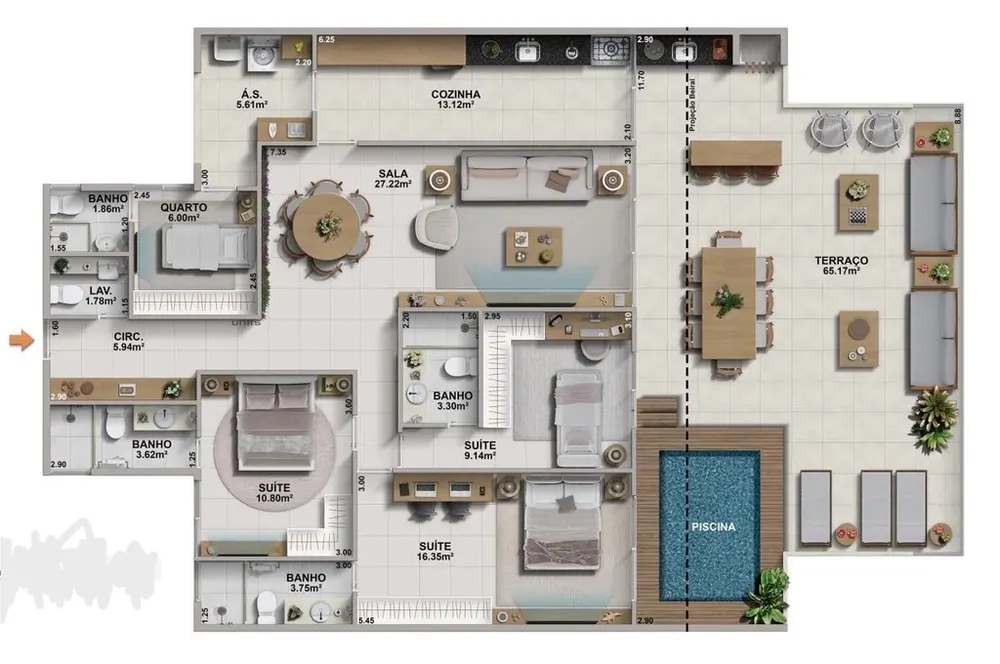 Cobertura, 3 quartos, 178 m² - Foto 10