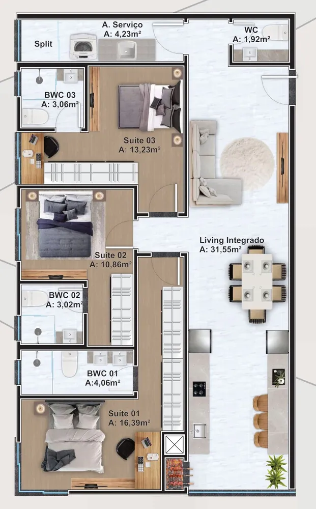 Apartamento, 3 quartos, 109 m² - Foto 8