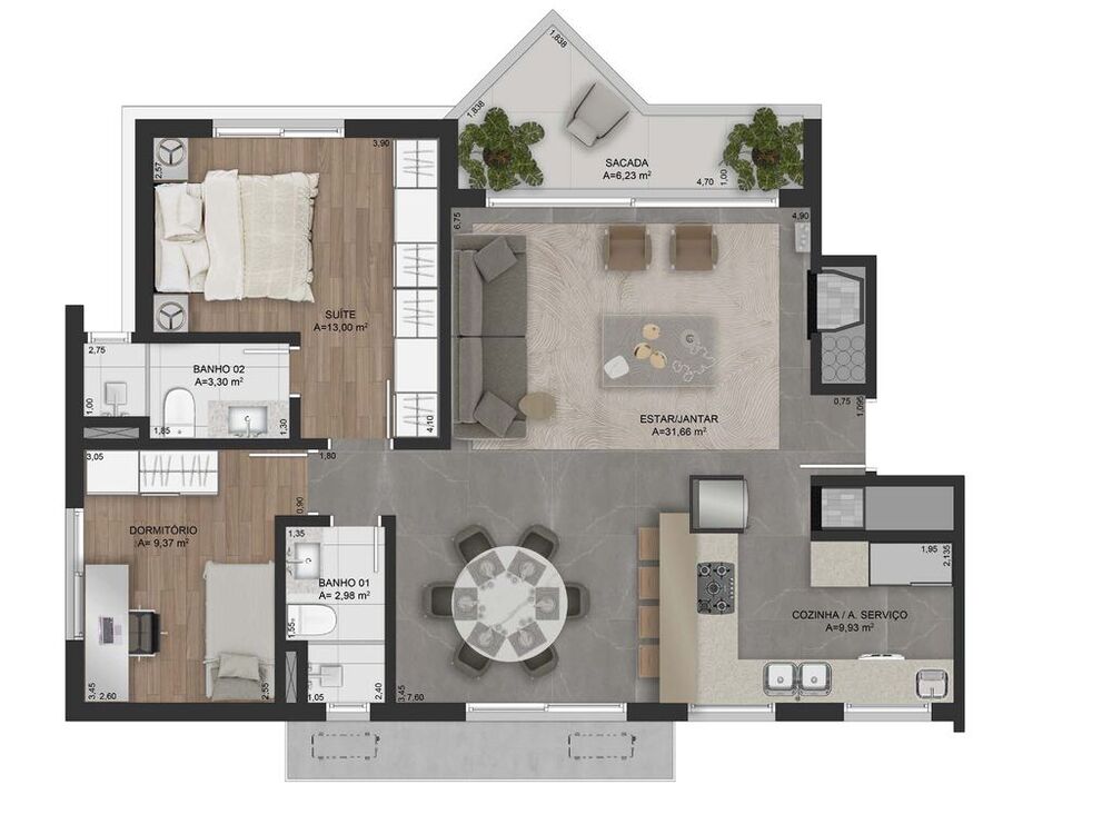 Apartamento, 2 quartos, 176 m² - Foto 2