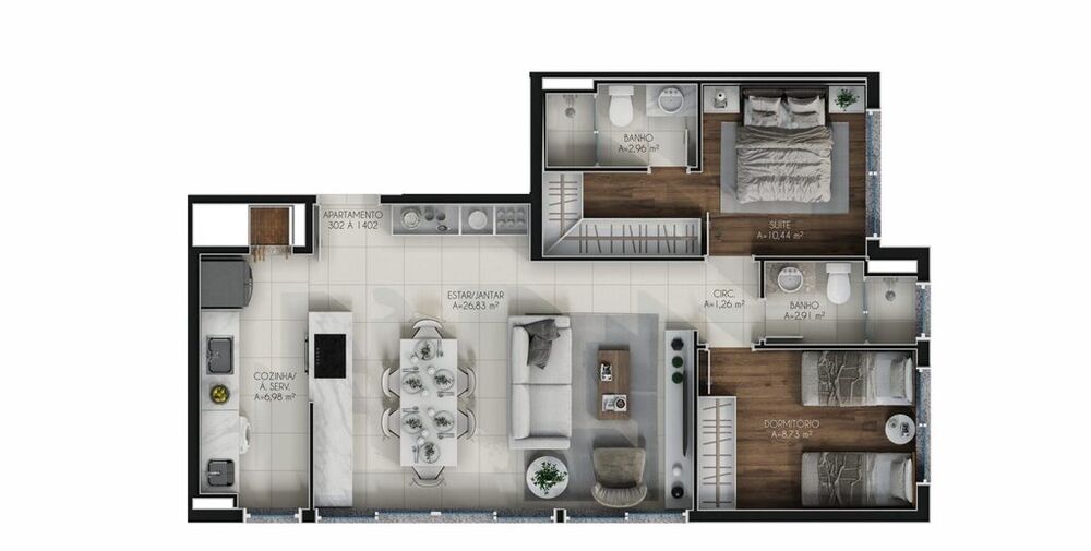 Apartamento, 3 quartos, 93 m² - Foto 3