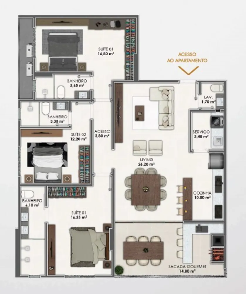 Apartamento, 3 quartos, 94 m² - Foto 8