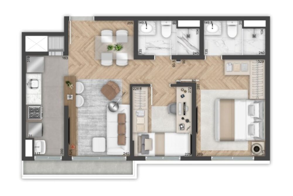 Apartamento, 3 quartos, 67 m² - Foto 2