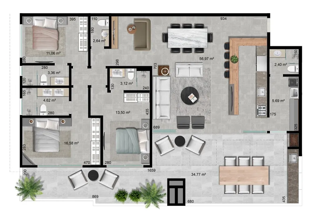 Apartamento, 3 quartos, 173 m² - Foto 12
