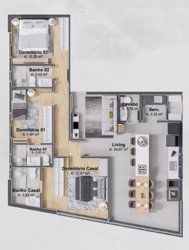 Apartamento à venda com 3 quartos, 122m² - Foto 6