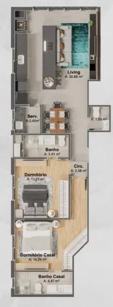 Apartamento à venda com 3 quartos, 122m² - Foto 4