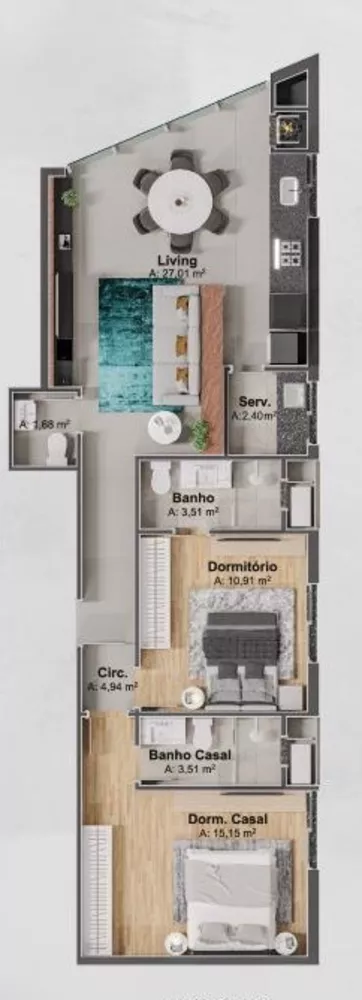 Apartamento à venda com 3 quartos, 122m² - Foto 5