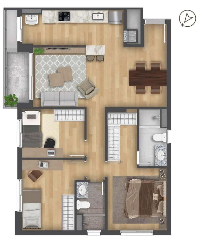 Apartamento, 3 quartos, 79 m² - Foto 8
