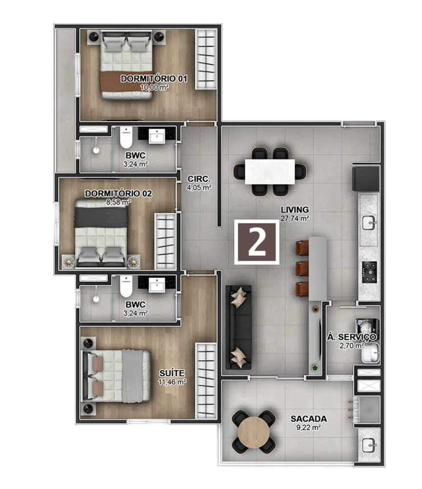 Apartamento, 3 quartos, 92 m² - Foto 12