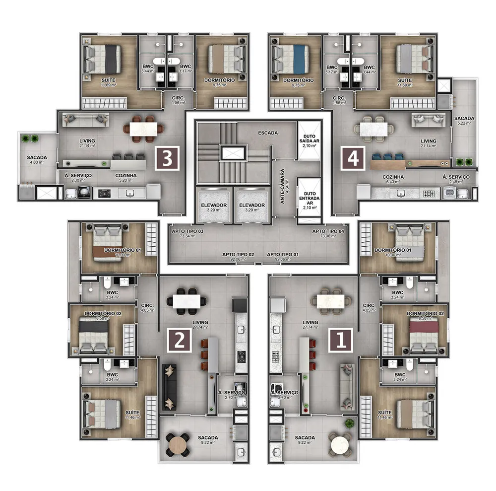 Apartamento, 3 quartos, 92 m² - Foto 11