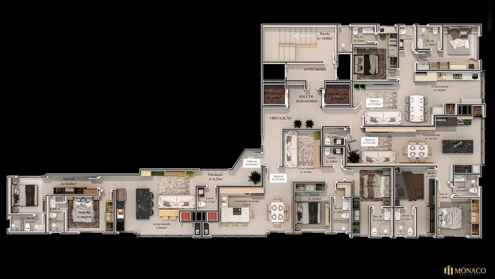 Apartamento, 2 quartos, 72 m² - Foto 1