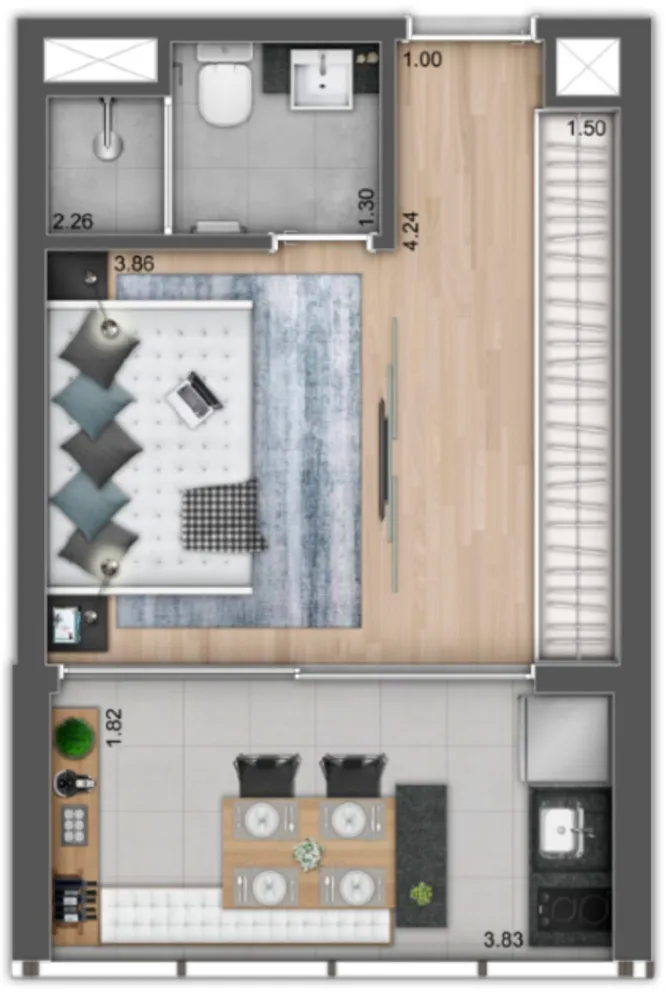 Apartamento, 1 quarto, 39 m² - Foto 8