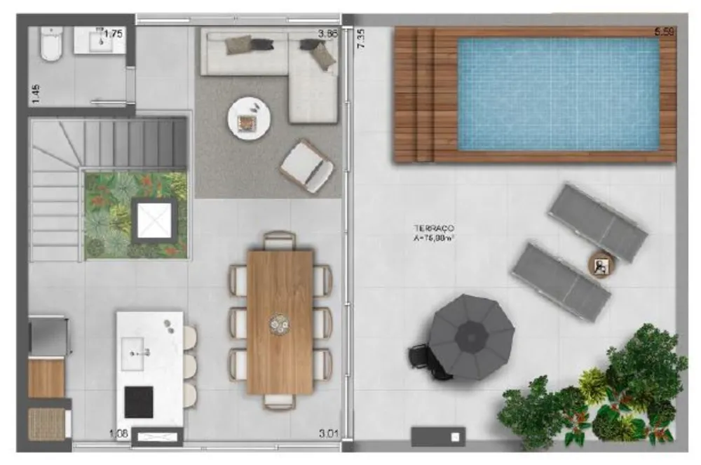 Apartamento, 1 quarto, 47 m² - Foto 3