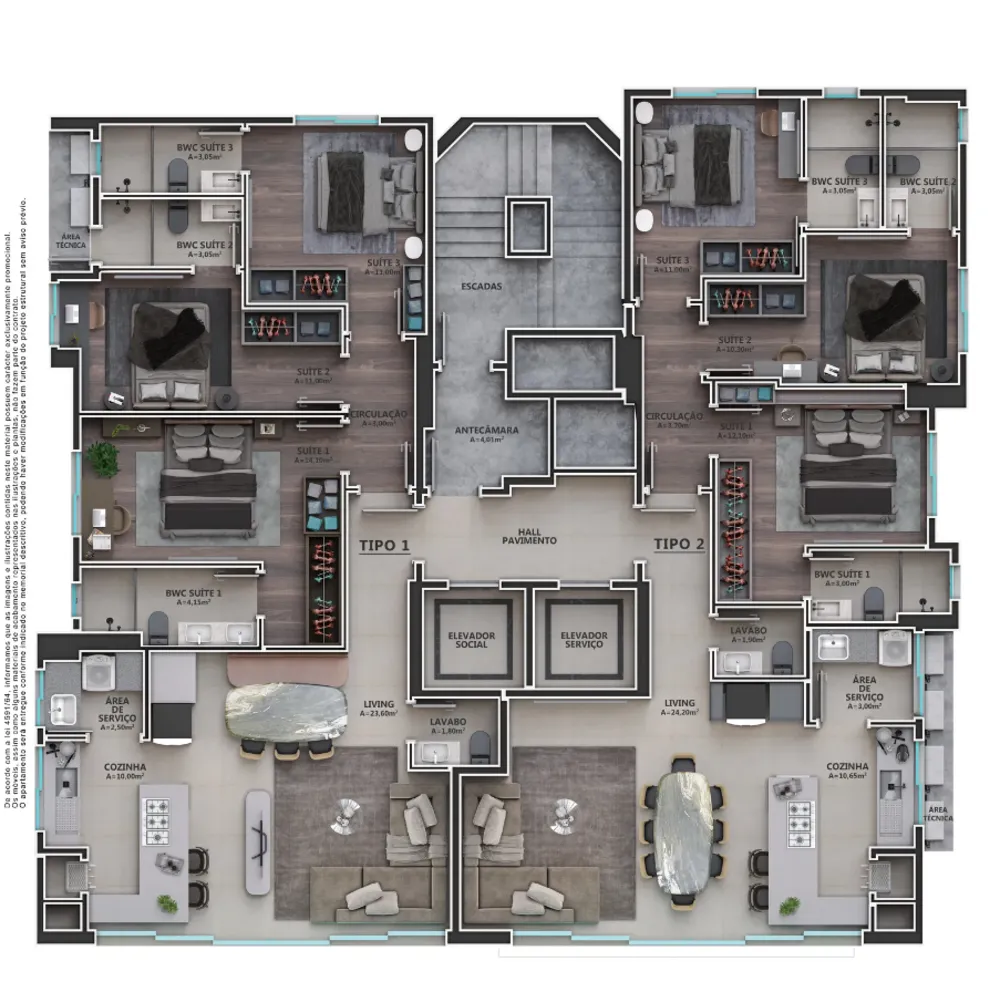 Apartamento, 3 quartos, 100 m² - Foto 12