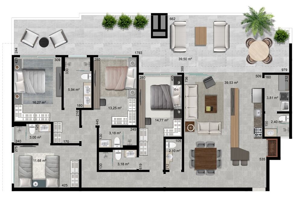 Cobertura, 3 quartos, 195 m² - Foto 2
