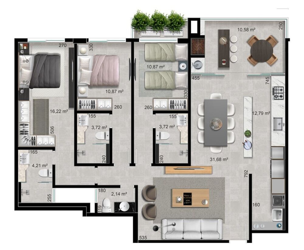 Cobertura, 3 quartos, 195 m² - Foto 3