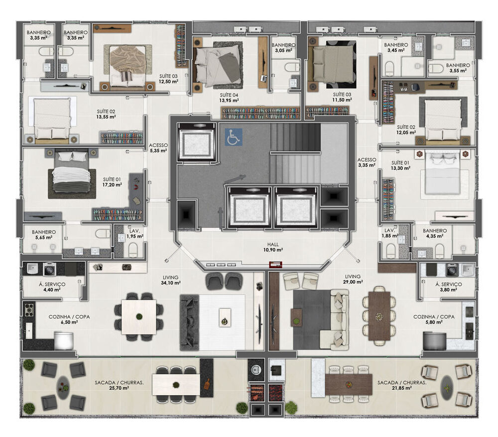 Apartamento, 3 quartos, 132 m² - Foto 2