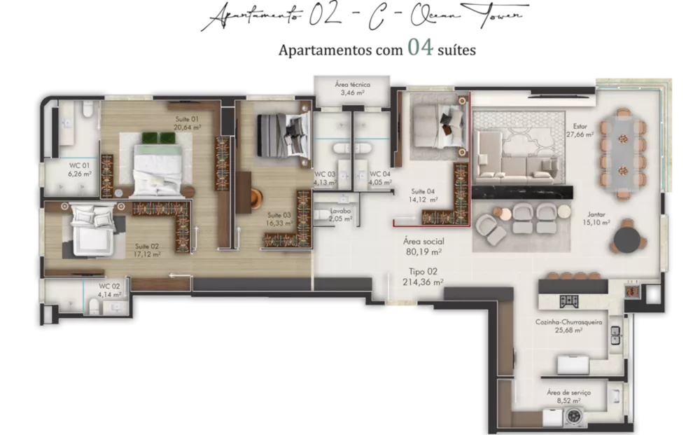 Cobertura, 3 quartos, 265 m² - Foto 3