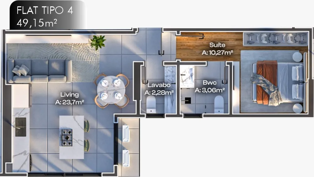 Apartamento, 1 quarto, 49 m² - Foto 12
