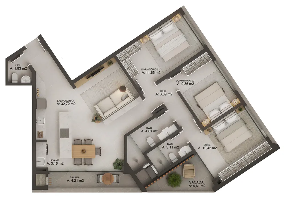 Cobertura, 3 quartos, 162 m² - Foto 1
