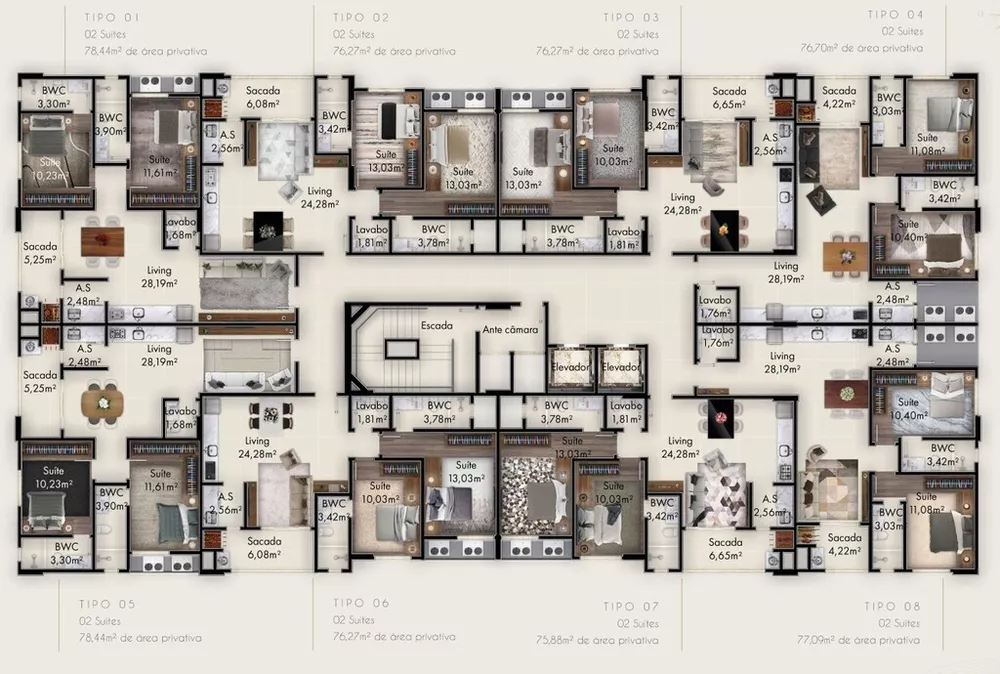 Apartamento, 2 quartos, 76 m² - Foto 1
