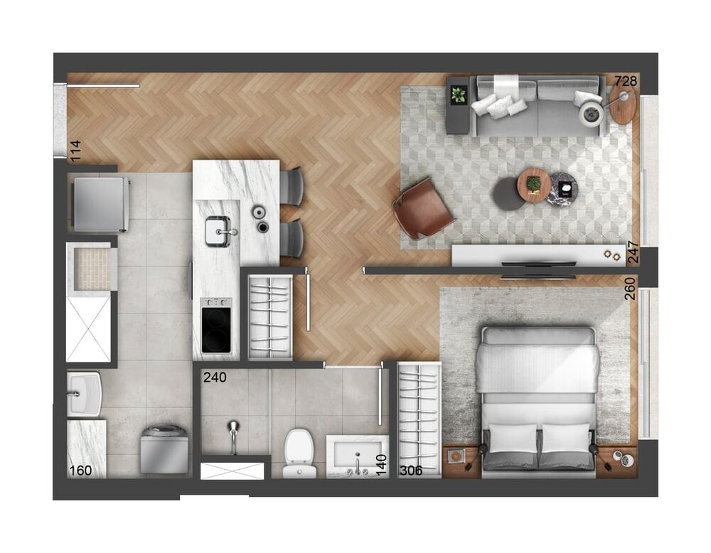 Apartamento, 1 quarto, 43 m² - Foto 2
