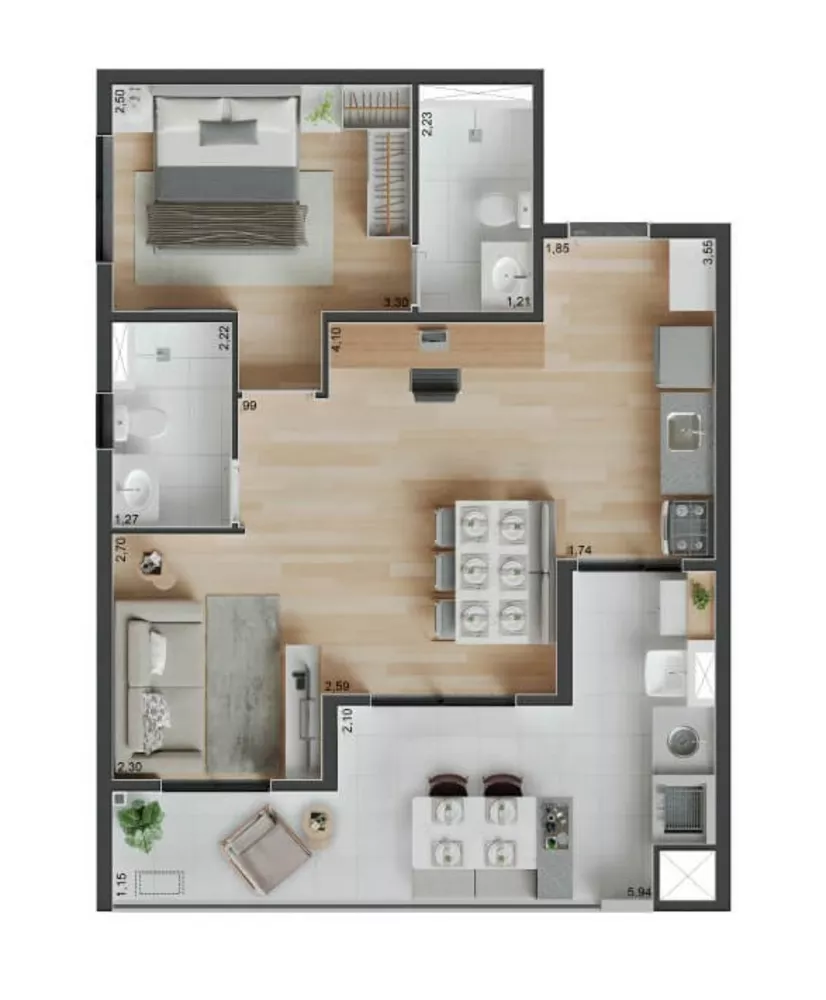Apartamento, 2 quartos, 61 m² - Foto 4
