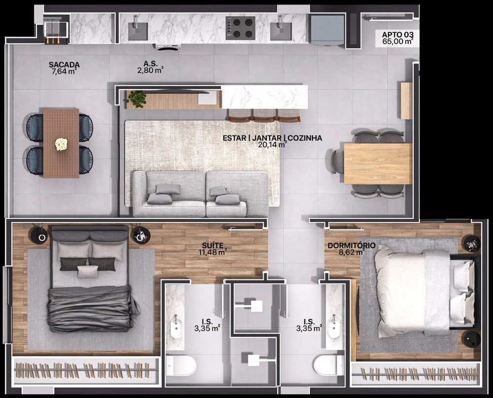 Apartamento, 2 quartos, 71 m² - Foto 4