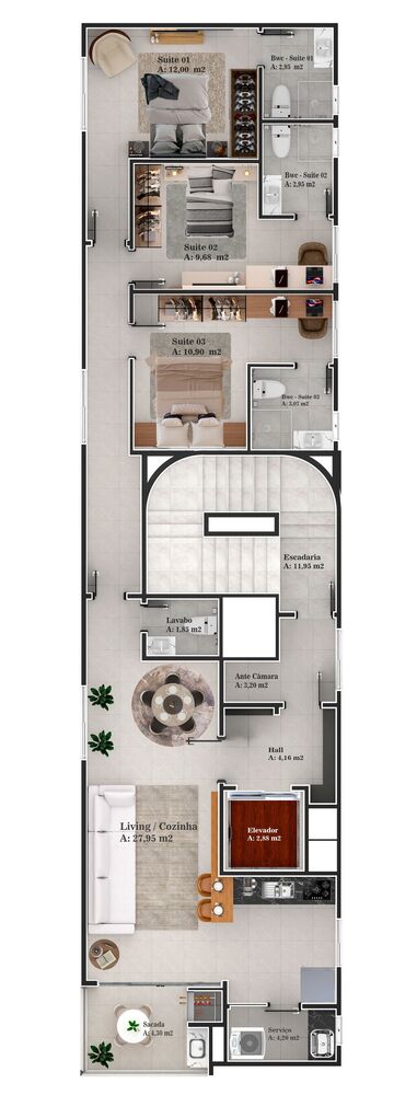 Apartamento, 3 quartos, 101 m² - Foto 8
