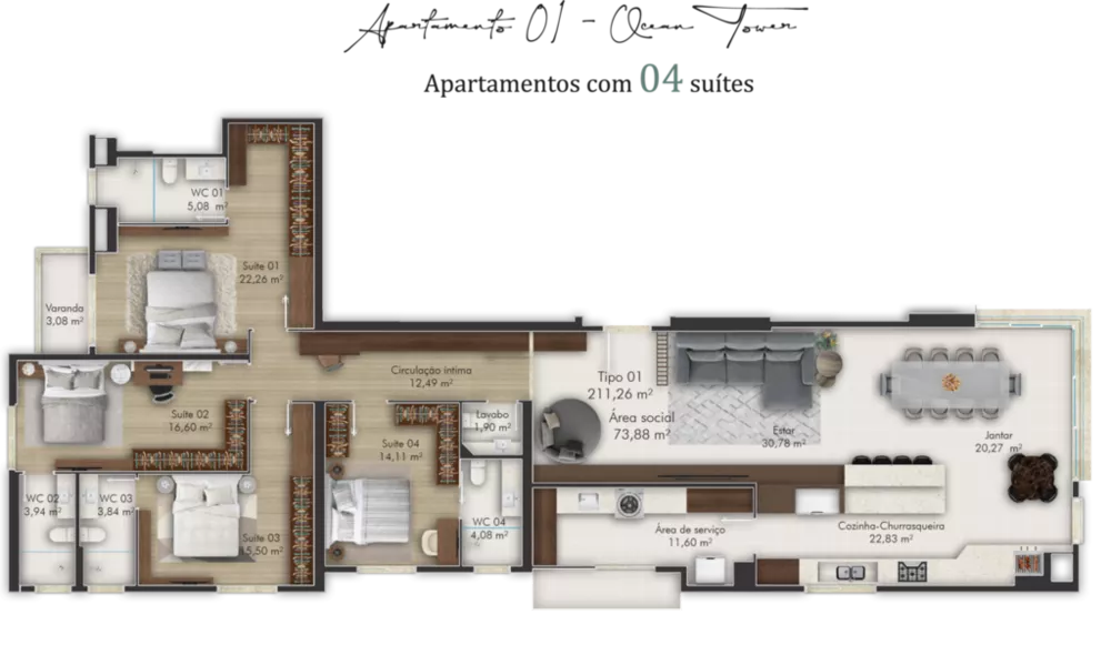Apartamento, 3 quartos, 212 m² - Foto 14
