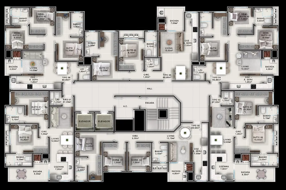 Apartamento, 3 quartos, 69 m² - Foto 9
