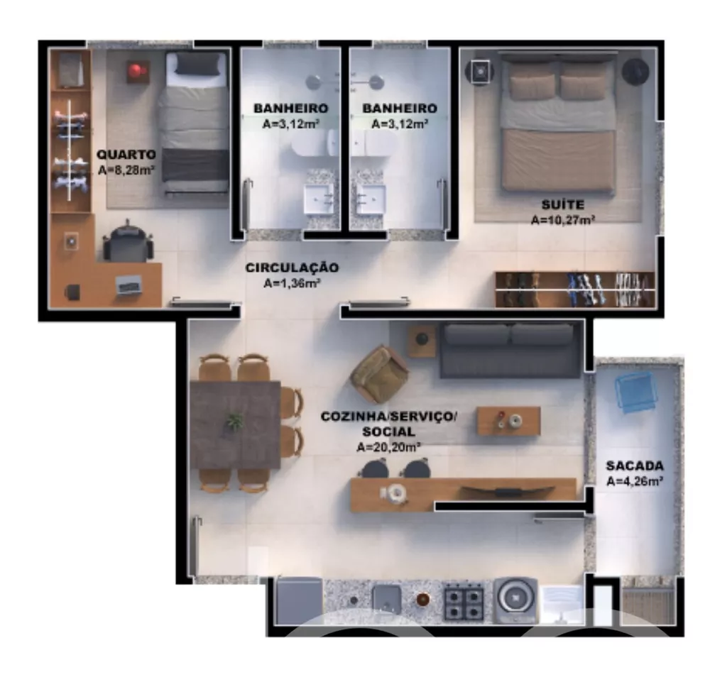 Apartamento à venda com 2 quartos, 64m² - Foto 7