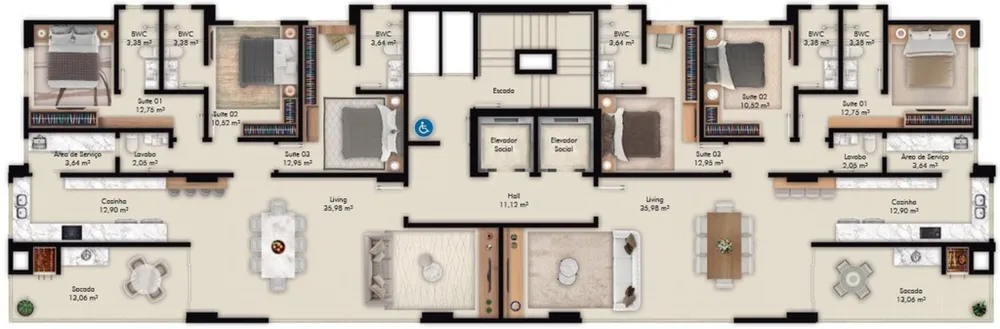 Apartamento, 3 quartos, 135 m² - Foto 12