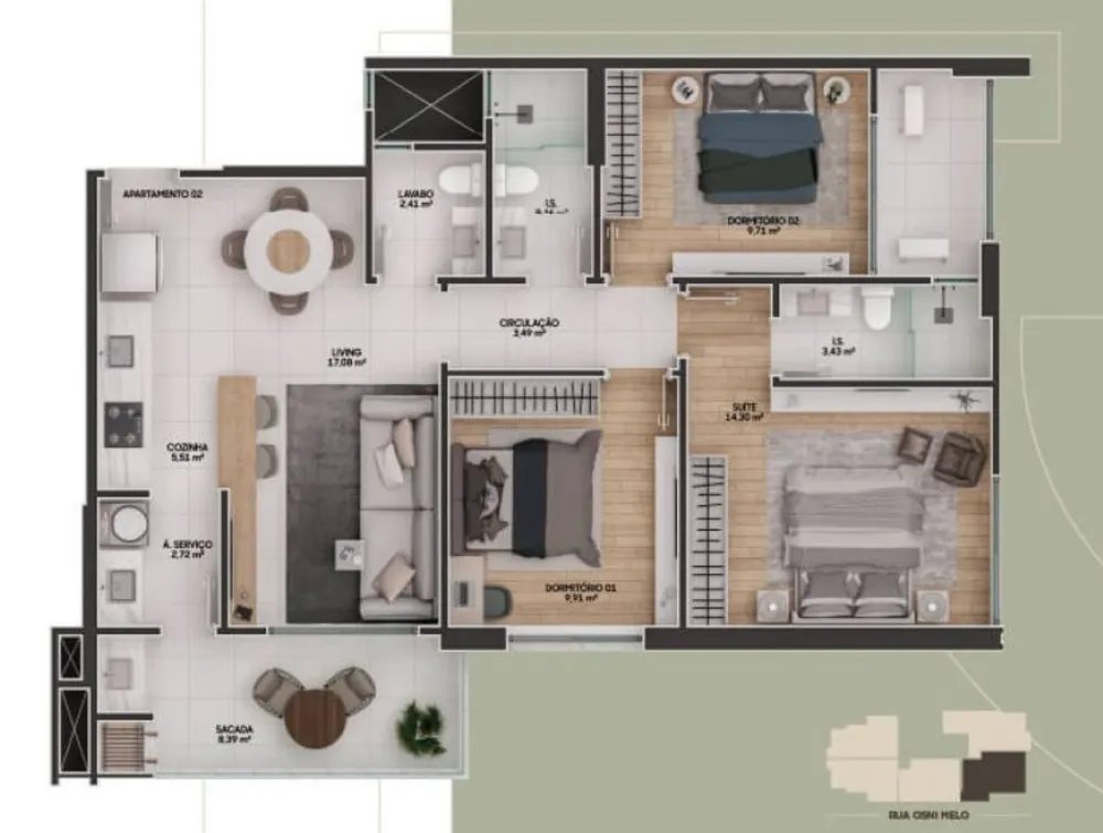 Apartamento, 2 quartos, 79 m² - Foto 4