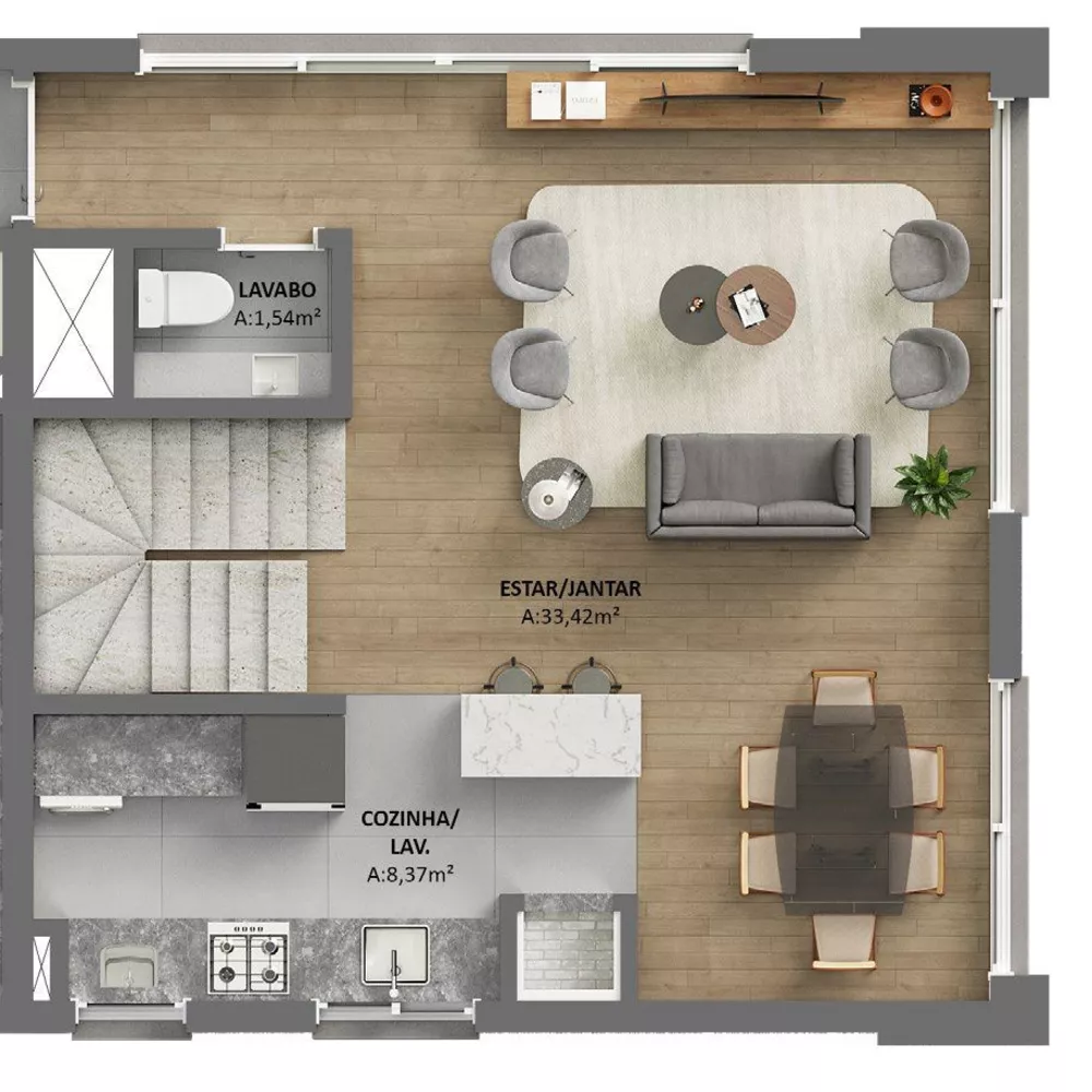 Apartamento, 1 quarto, 51 m² - Foto 2