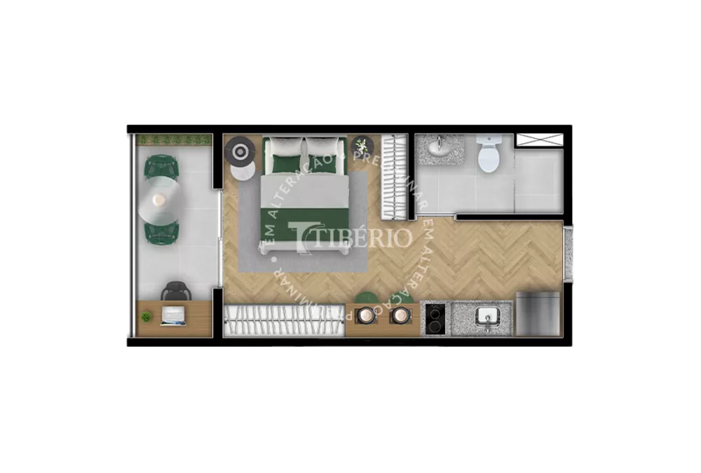 Apartamento, 1 quarto, 33 m² - Foto 1