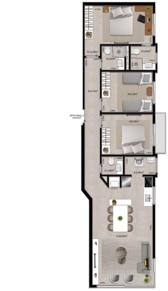 Apartamento, 2 quartos, 99 m² - Foto 9