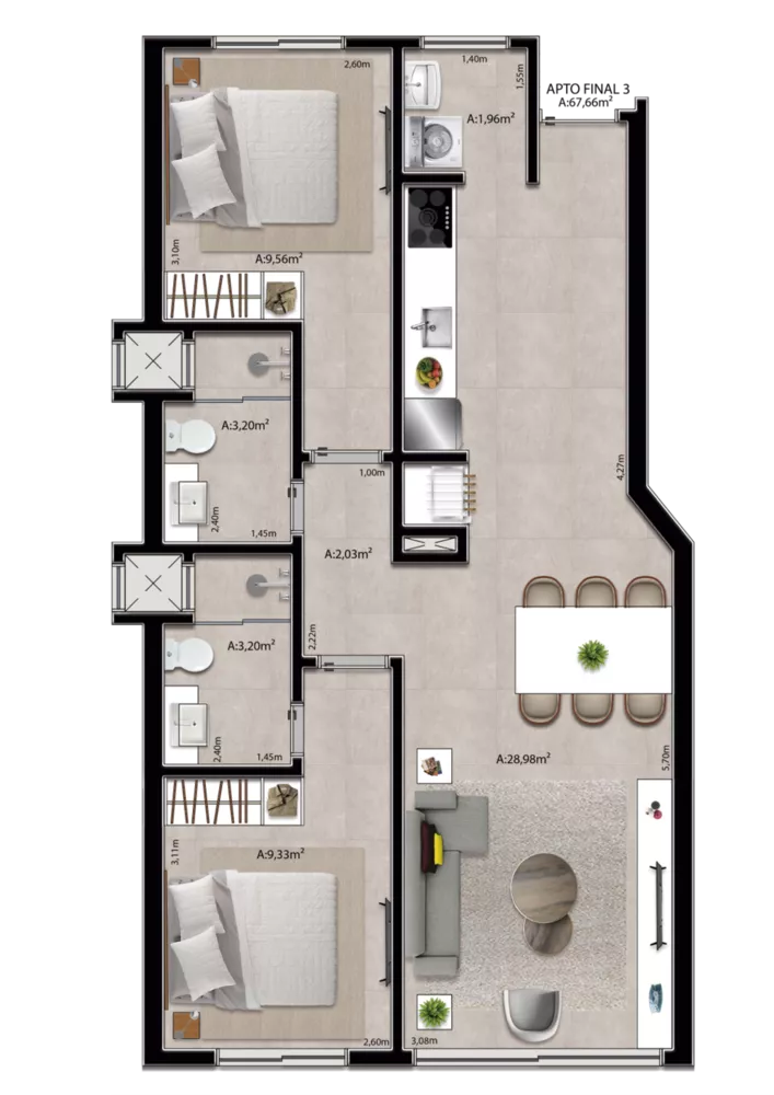 Apartamento, 2 quartos, 99 m² - Foto 4