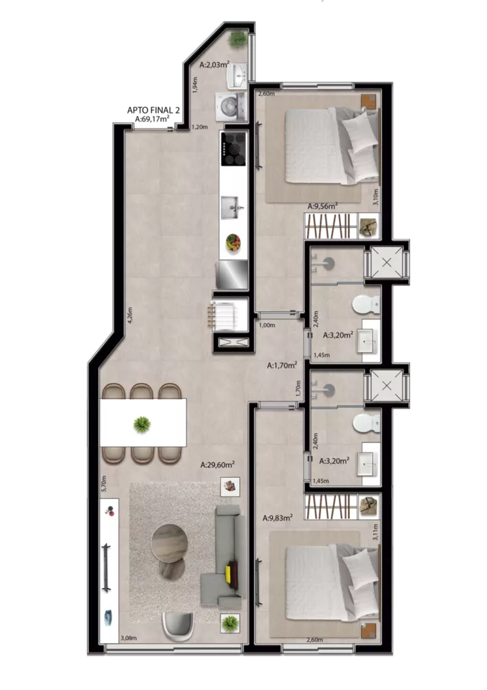 Apartamento, 2 quartos, 99 m² - Foto 6