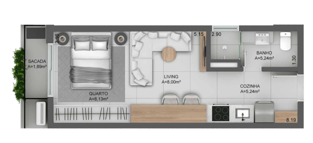 Apartamento, 1 quarto, 45 m² - Foto 6