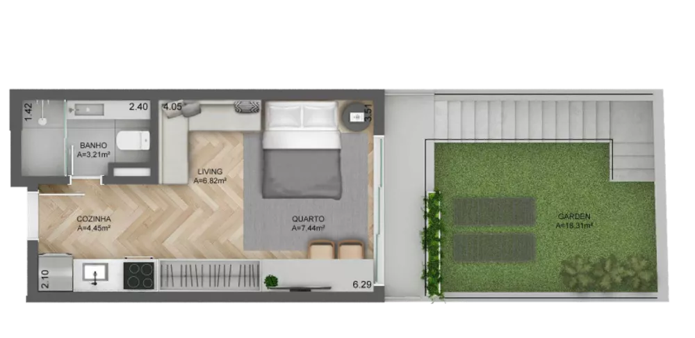 Apartamento, 1 quarto, 45 m² - Foto 8