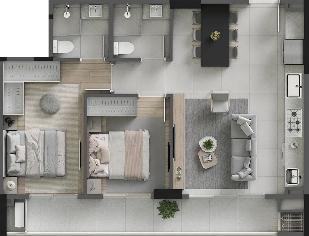 Apartamento, 2 quartos, 80 m² - Foto 3