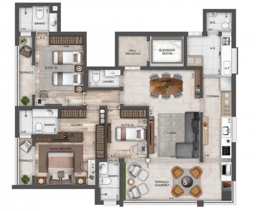 Apartamento, 3 quartos, 138 m² - Foto 11