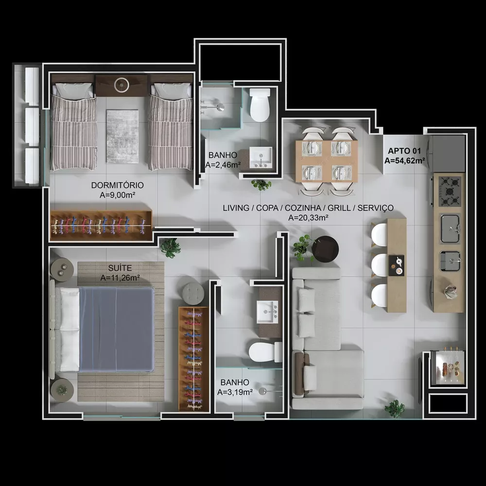 Apartamento, 2 quartos, 51 m² - Foto 3