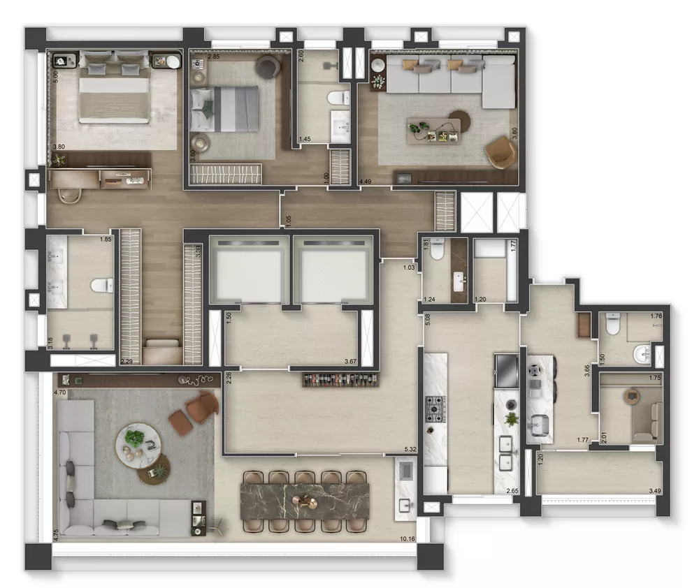 Apartamento, 4 quartos, 263 m² - Foto 1